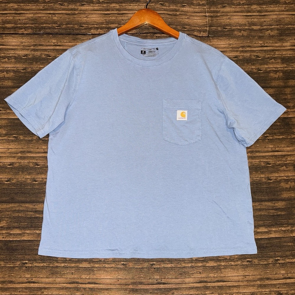 Carhartt Women's Loose Fit Pocket T Shirt Blue Size M